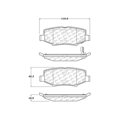 Centric Parts Disc Brake Pad Set C‑Tek Ceramic with Shims for Dodge Nitro 2007‑2011 Jeep Liberty 2008‑2012 Wrangler 2007‑2017 103.12740