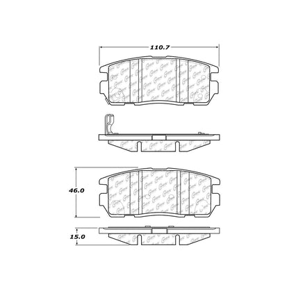 Centric Parts Disc Brake Pad Set Ceramic with Shims for Chevrolet Captiva Sport 2010-2008 103.12750