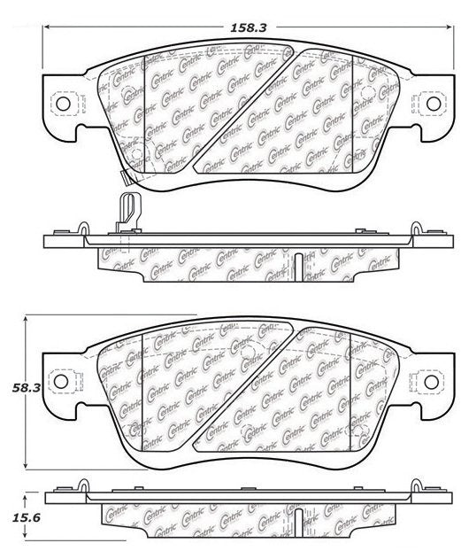Centric Parts Disc Brake Pad Set Ceramic with Shims for 2007-2008 Infiniti G35, 2013-2008 G37, 2014-2016 Q60 103.12870