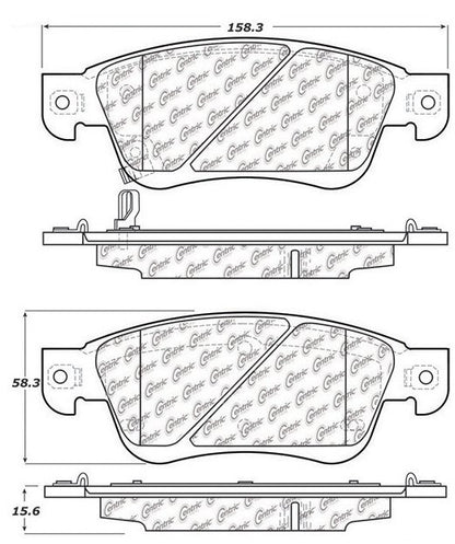 Centric Parts Disc Brake Pad Set Ceramic with Shims for 2007-2008 Infiniti G35, 2013-2008 G37, 2014-2016 Q60 103.12870