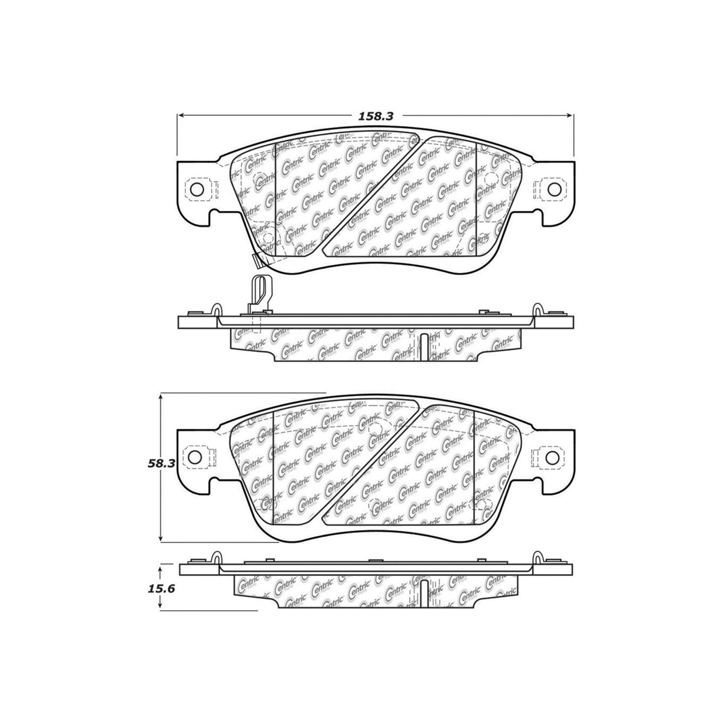 Centric Parts Disc Brake Pad Set Ceramic with Shims for 2007-2008 Infiniti G35, 2013-2008 G37, 2014-2016 Q60 103.12870