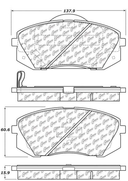 Centric Parts Disc Brake Pad Set Ceramic with Shims for 2015 Hyundai ix35 Sonata Tucson 2010-2016 Kia Cadenza Rondo Soul EV Sportage 103.12950