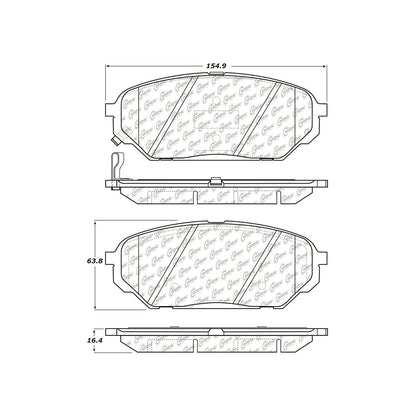 Centric Parts Disc Brake Pad Set Ceramic with Shims for 2007-2012 Hyundai Veracruz 103.13010