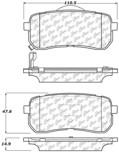 Centric Parts Disc Brake Pad Set Ceramic with Shims for 2007-2012 Hyundai Veracruz 2021-2015 Kia Sedona 103.13020