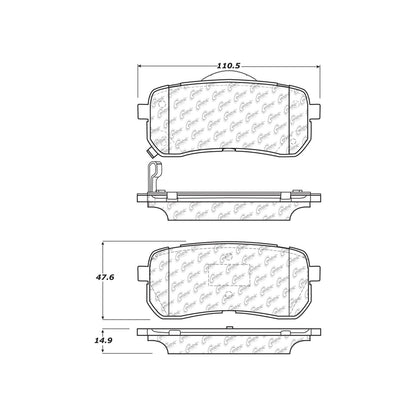Centric Parts Disc Brake Pad Set Ceramic with Shims for 2007-2012 Hyundai Veracruz 2021-2015 Kia Sedona 103.13020