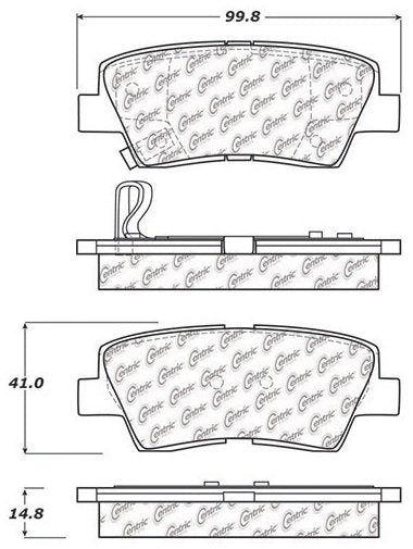Centric Parts Disc Brake Pad Set C-Tek Ceramic with Shims for 2007-2013 Hyundai Kia 103.13130