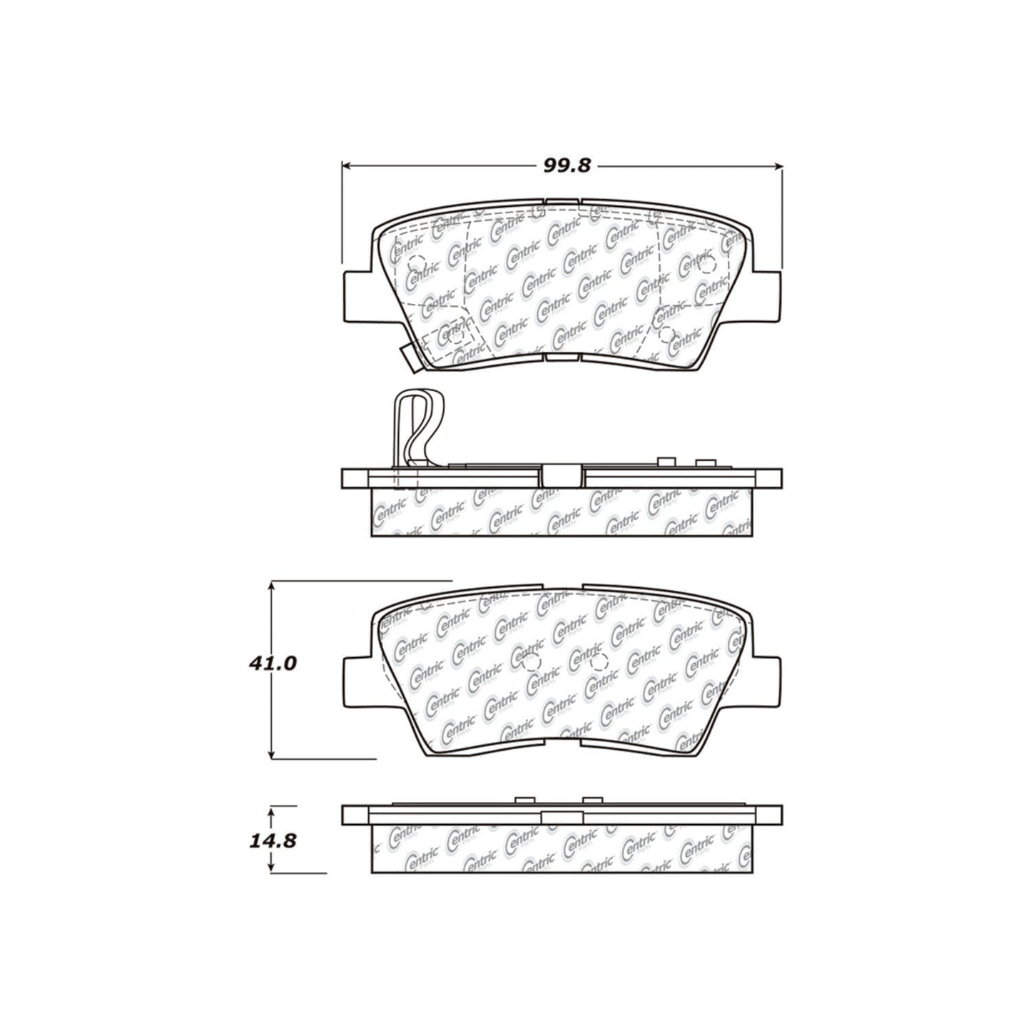 Centric Parts Disc Brake Pad Set C-Tek Ceramic with Shims for 2007-2013 Hyundai Kia 103.13130