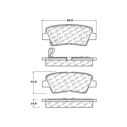 Centric Parts Disc Brake Pad Set C-Tek Ceramic with Shims for 2007-2013 Hyundai Kia 103.13130