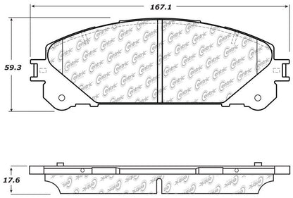 Centric Parts Disc Brake Pad Set C-Tek Ceramic with Shims for 2015-2022 Lexus NX/RX350 and Toyota Highlander 103.13240