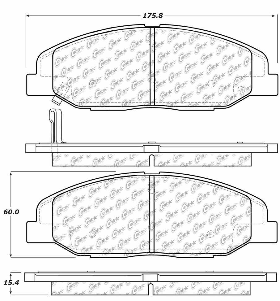 Centric Parts Disc Brake Pad Set Ceramic with Shims for 2008-2014 Cadillac CTS 2011-2009 STS 103.13320