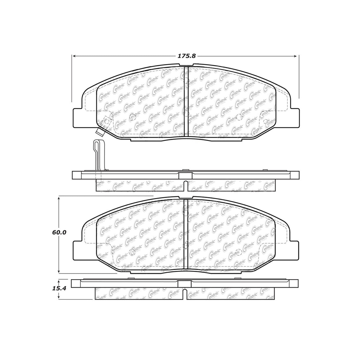 Centric Parts Disc Brake Pad Set Ceramic with Shims for 2008-2014 Cadillac CTS 2011-2009 STS 103.13320