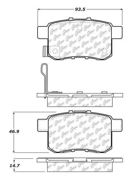 Centric Parts Disc Brake Pad Set C-Tek Ceramic with Shims for 2009-2010 Acura TSX 2008-2010 Honda Accord 103.13360