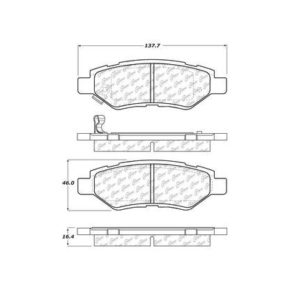 Centric Parts Disc Brake Pad Set Ceramic with Shims for Cadillac CTS 2008‑2014, SRX 2010‑2016, Chevrolet Camaro 2010‑2015, Saab 9‑4X 2011 103.13370