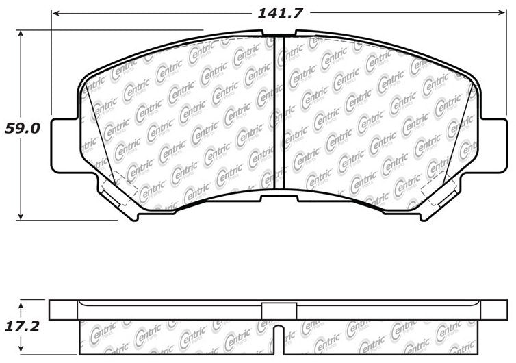 Centric Parts Disc Brake Pad Set Ceramic with Shims for Nissan Rogue 2008-2013 Sentra 2007-2008 X-Trail 2008-2016 Suzuki Kizashi 2010-2016 103.13380