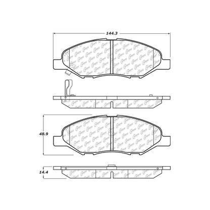 Centric Parts Disc Brake Pad Set C‑Tek Ceramic with Shims for 2007-2017 Nissan Tiida, 2009-2011 Versa 103.13450