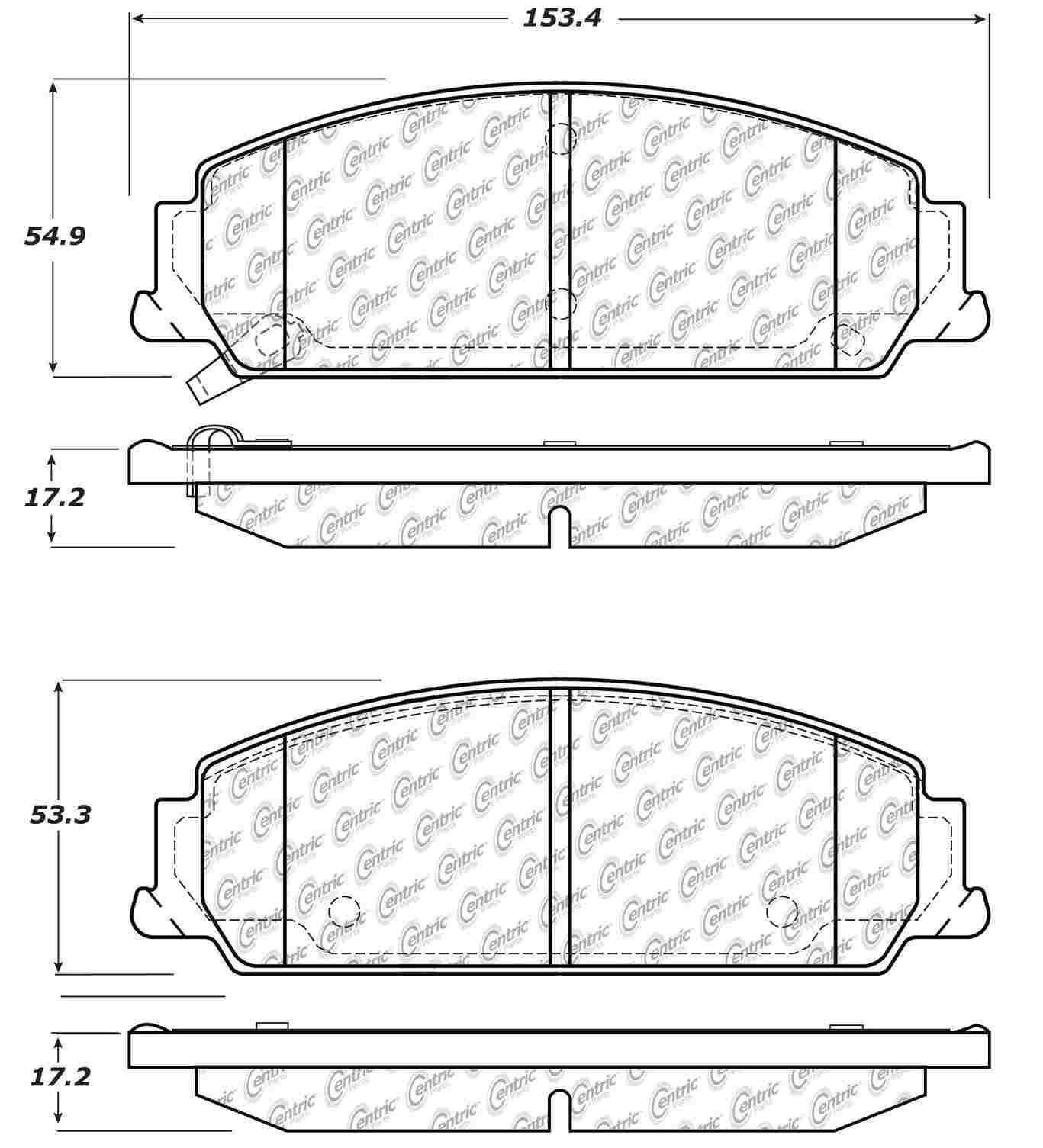Centric Parts Disc Brake Pad Set C-Tek Ceramic with Shims for 2008-2009 Pontiac G8 103.13510
