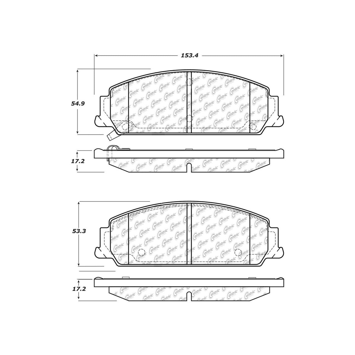 Centric Parts Disc Brake Pad Set C-Tek Ceramic with Shims for 2008-2009 Pontiac G8 103.13510