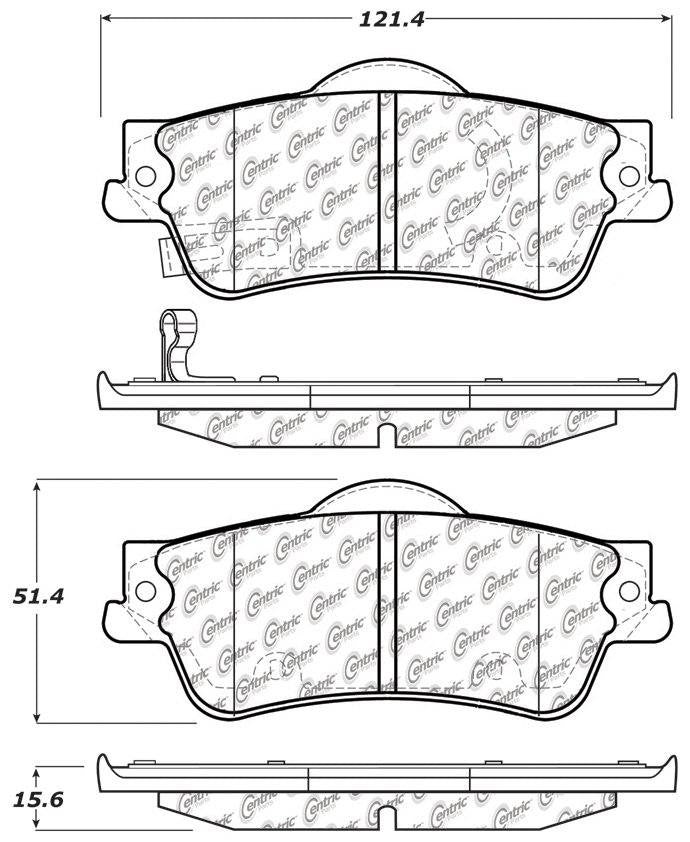 Centric Parts Disc Brake Pad Set Ceramic with Shims for 2008-2014 Chevrolet SS Pontiac G8 103.13520