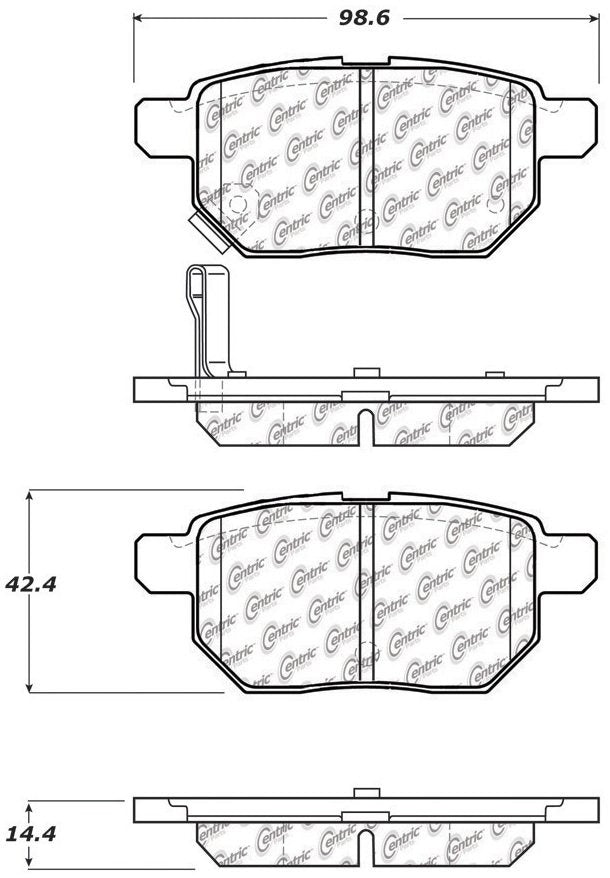 Centric Parts Disc Brake Pad Set C-Tek Ceramic with Shims for 2009-2010 Pontiac Vibe 103.13540