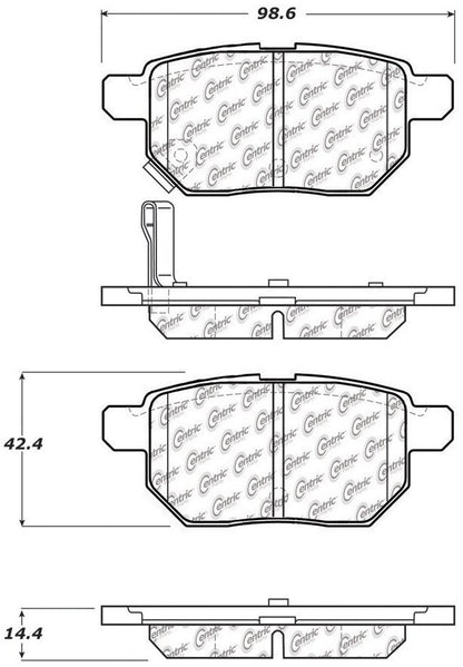 Centric Parts Disc Brake Pad Set C-Tek Ceramic with Shims for 2009-2010 Pontiac Vibe 103.13540