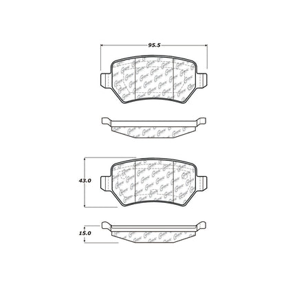Centric Parts Disc Brake Pad Set C-Tek Ceramic with Shims for 2000-2009 Chevrolet Astra Meriva Zafira Saturn Astra 103.13620