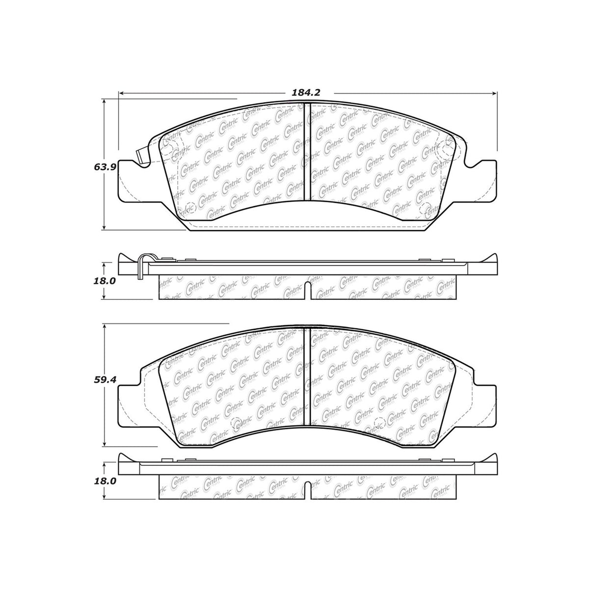 Centric Parts Disc Brake Pad Set Ceramic with Shims for 2008-2020 Cadillac Escalade, ESV, EXT, XTS and Chevrolet Silverado 1500 103.13630