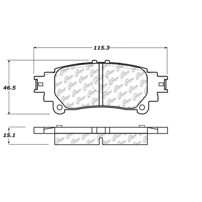 Centric Parts Disc Brake Pad Set C-Tek Ceramic with Shims for 2010-2015 Lexus RX350/RX450h, 2014-2019 Toyota Highlander 103.13910