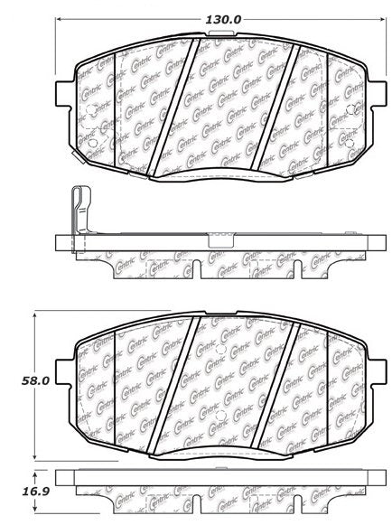 Centric Parts Disc Brake Pad Set Ceramic with Shims for 2009-2013 Hyundai Elantra Kia Forte 103.13970