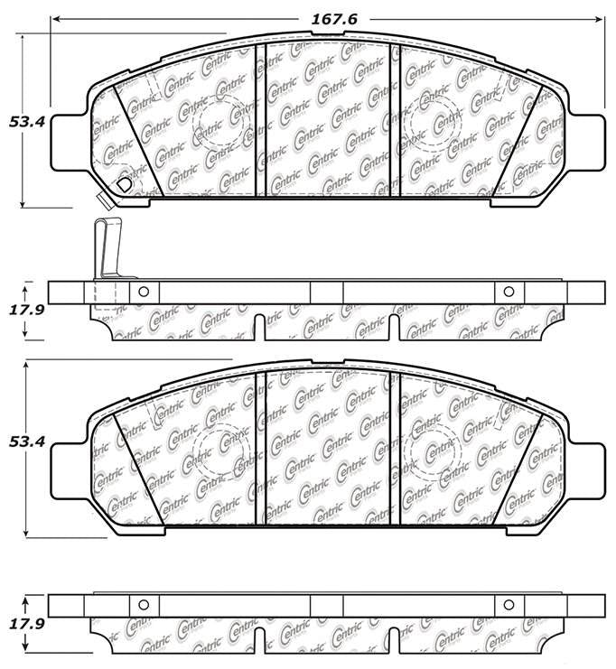 Centric Parts Disc Brake Pad Set C-Tek Ceramic with Shims for 2009-2016 Toyota Venza 103.14010