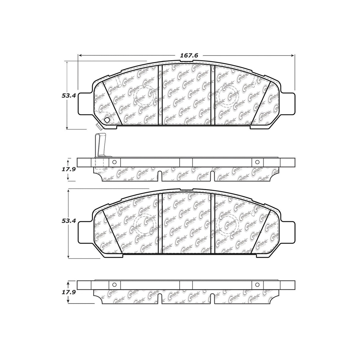 Centric Parts Disc Brake Pad Set C-Tek Ceramic with Shims for 2009-2016 Toyota Venza 103.14010