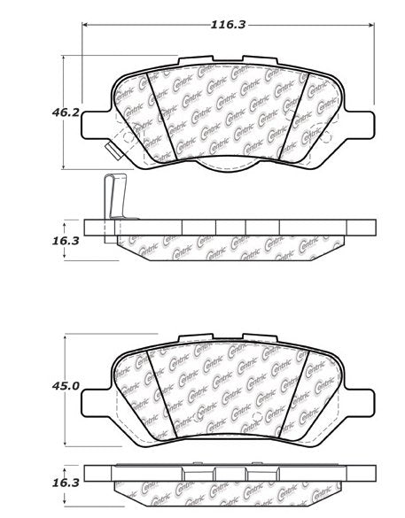 Centric Parts Disc Brake Pad Set Ceramic with Shims for 2009-2016 Toyota Venza 103.14020