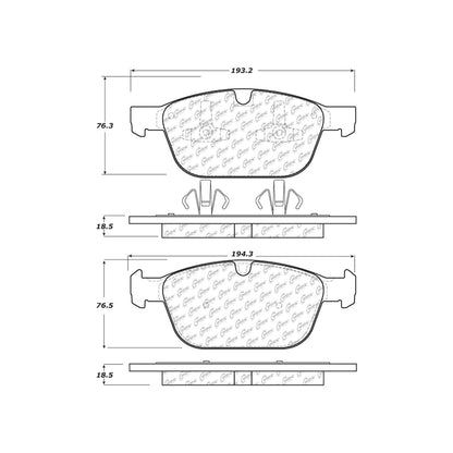 Centric Parts Disc Brake Pad Set C-Tek Ceramic with Shims for 2010-2016 Volvo XC60 2003-2014 Volvo XC90 103.14120