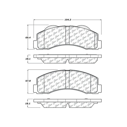 Centric Parts Disc Brake Pad Set Ceramic with Shims for 2010-2021 Ford Expedition F-150 Lobo Lincoln Mark LT Navigator 103.14140