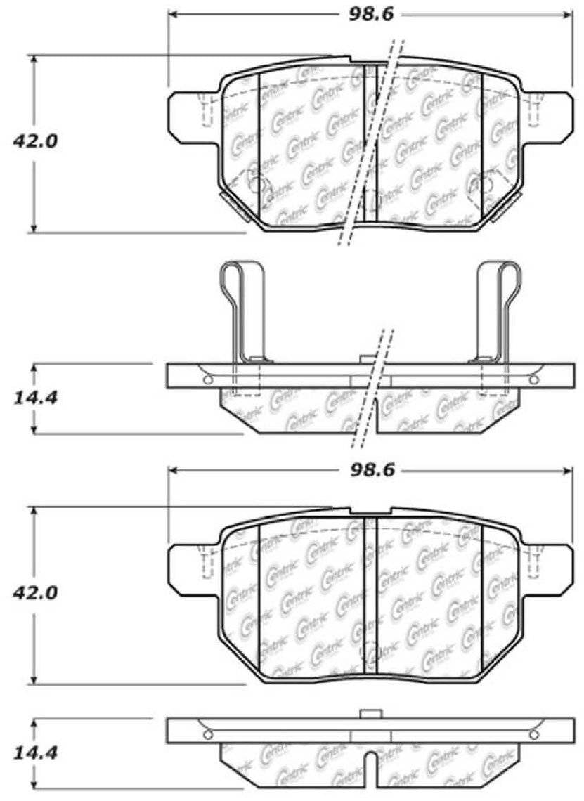 Centric Parts Disc Brake Pad Set C-Tek Ceramic with Shims for 2011-2022 Lexus CT200h, Scion iM, Toyota Corolla, Prius