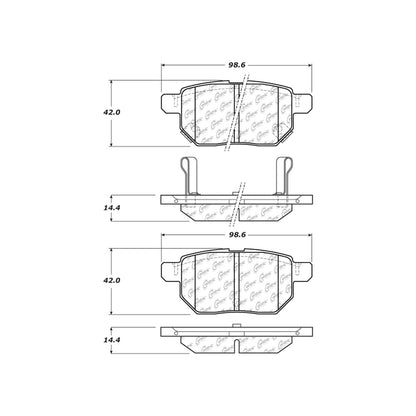 Centric Parts Disc Brake Pad Set C-Tek Ceramic with Shims for 2011-2022 Lexus CT200h, Scion iM, Toyota Corolla, Prius