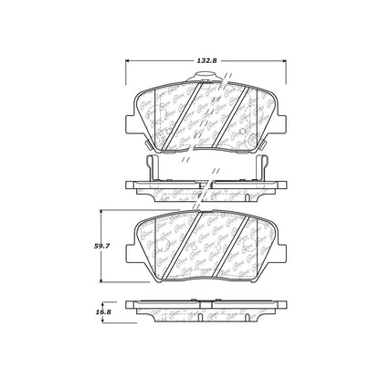 Centric Parts Disc Brake Pad Set Ceramic with Shims for 2010-2017 Hyundai Azera Santa Fe Sport Kia Rondo Sorento 103.14320