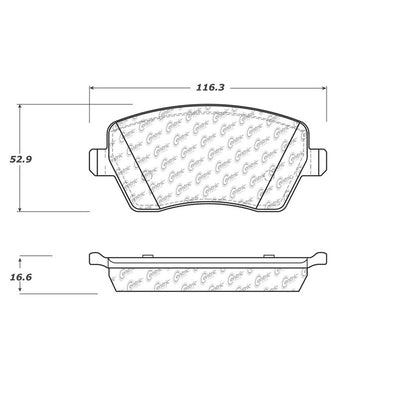 Centric Parts Disc Brake Pad Set Ceramic Brake Pads with Shims for 2005-2007 Nissan Micra 103.14350