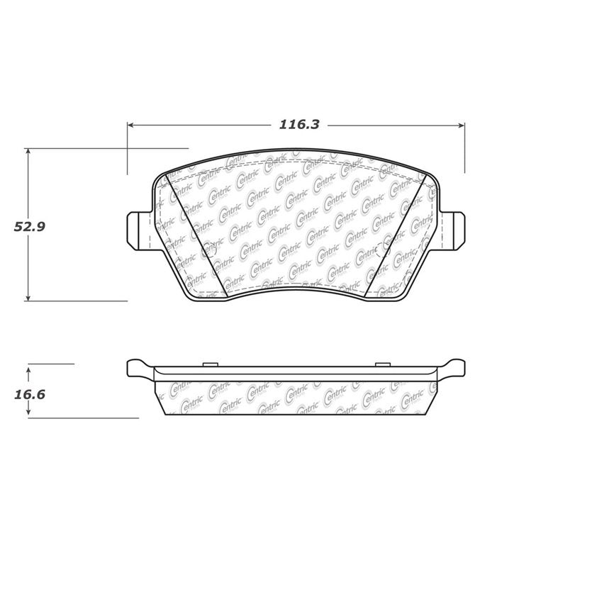 Centric Parts Disc Brake Pad Set Ceramic Brake Pads with Shims for 2005-2007 Nissan Micra 103.14350