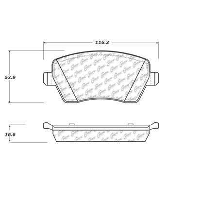 Centric Parts Disc Brake Pad Set Ceramic Brake Pads with Shims for 2005-2007 Nissan Micra 103.14350