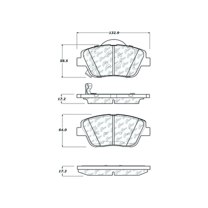Centric Parts Disc Brake Pad Set Ceramic with Shims for 2009-2015 Hyundai Sonata 2011-2016 Kia Optima 103.14440