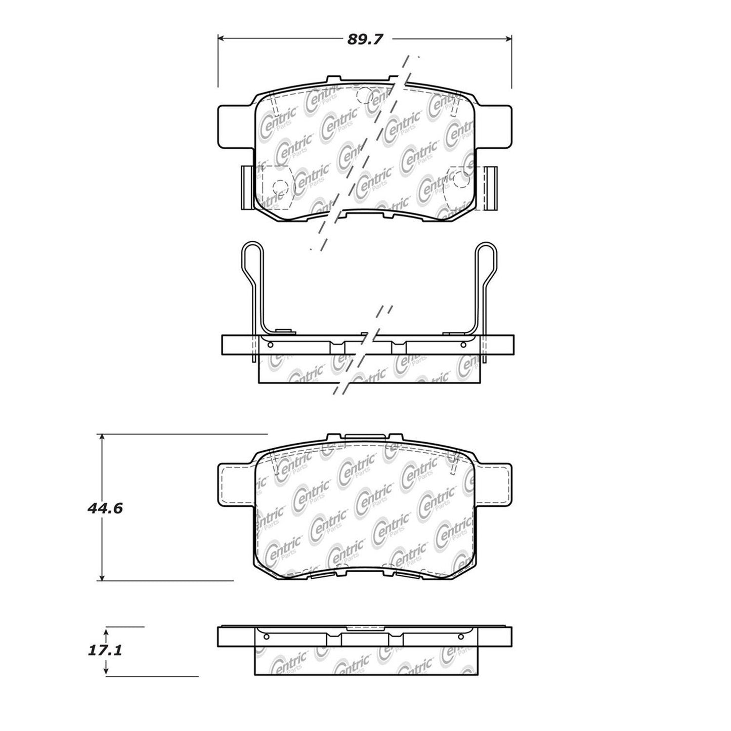 Centric Parts Disc Brake Pad Set Ceramic with Shims for 2011-2014 Acura TSX 2011-2017 Honda Accord 103.14510
