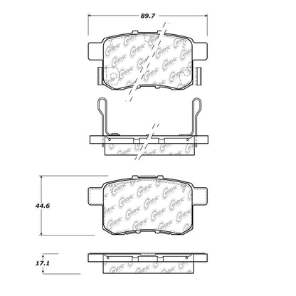 Centric Parts Disc Brake Pad Set Ceramic with Shims for 2011-2014 Acura TSX 2011-2017 Honda Accord 103.14510