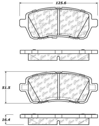 Centric Parts Disc Brake Pad Set C-Tek Ceramic with Shims for 2011-2019 Ford Fiesta, 2013-2015 Suzuki Swift 103.14540