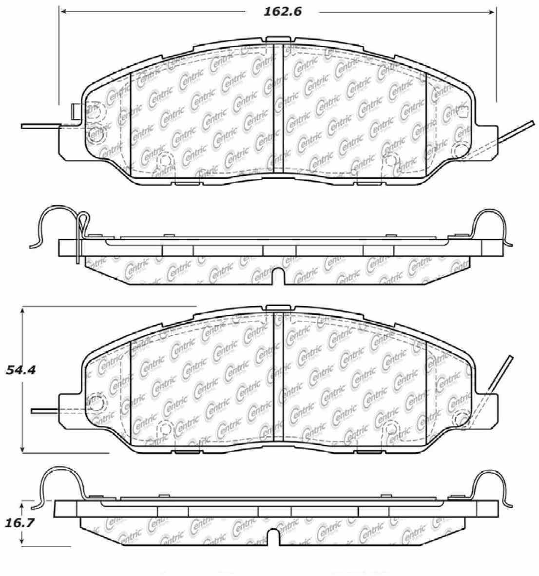 Centric Parts Disc Brake Pad Set Ceramic with Shims for 2011-2014 Ford Mustang 103.14630