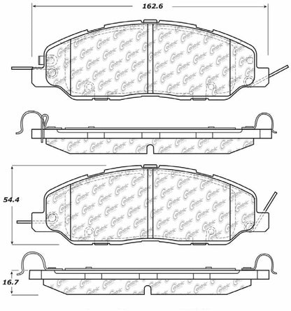 Centric Parts Disc Brake Pad Set Ceramic with Shims for 2011-2014 Ford Mustang 103.14630