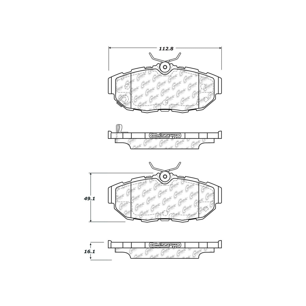 Centric Parts Disc Brake Pad Set C-Tek Ceramic with Shims for 2011-2014 Ford Mustang 103.14650