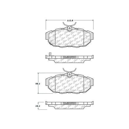 Centric Parts Disc Brake Pad Set C-Tek Ceramic with Shims for 2011-2014 Ford Mustang 103.14650