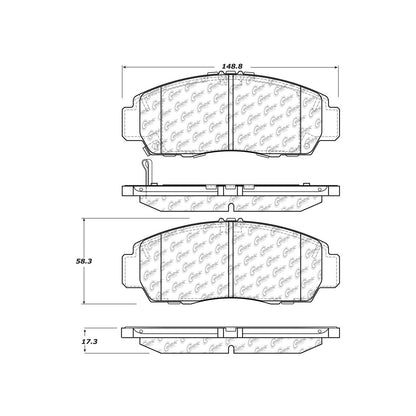 Centric Parts Disc Brake Pad Set C-Tek Ceramic with Shims for 2011-2014 Acura TSX and 2012 Honda Accord 103.15060