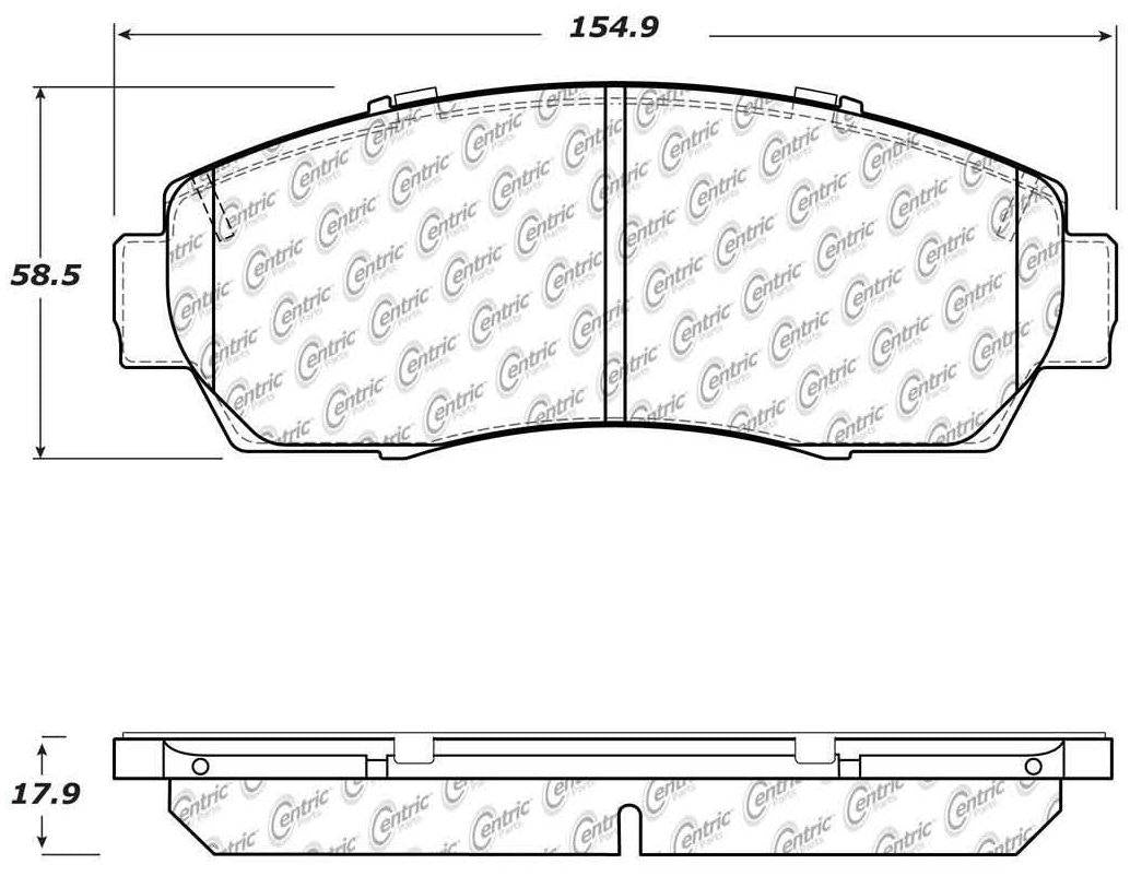 Centric Parts Disc Brake Pad Set Ceramic with Shims for 2021-2019 Acura RDX, 2023-2021 TLX, 2015-2012 Honda Crosstour, 2017-2011 Odyssey, 2022-2019 Passport 103.15210