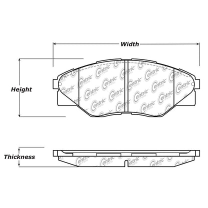 Centric Parts Disc Brake Pad Set C-Tek Ceramic with Shims for 2013-2015 Toyota Hilux 103.15230